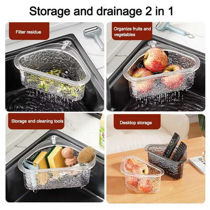 Drain Basket Triangle Kitchen - Sink Storage Rack