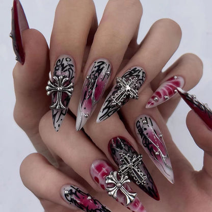 24pcs Handmade press on nail [Size - L]