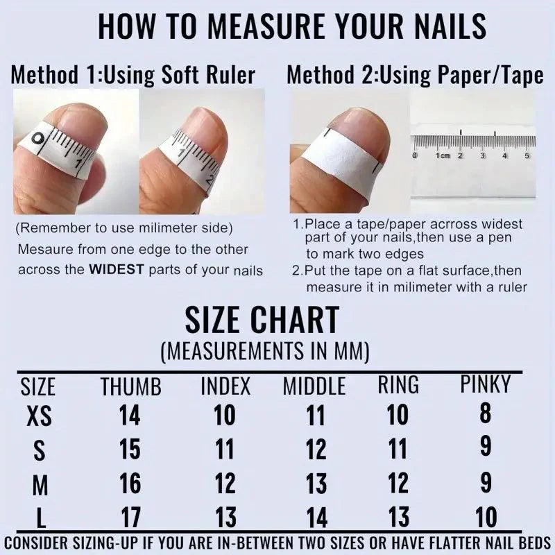 24pcs Handmade press on nail [Size - L]