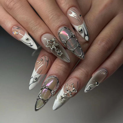 24pcs Handmade press on nail [Size - L]