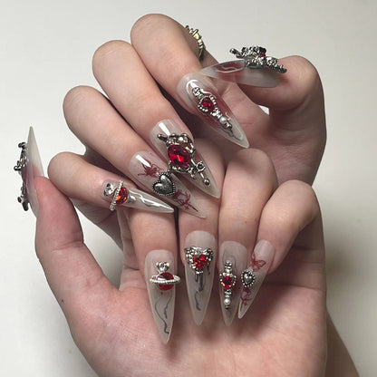24pcs Handmade press on nail [Size - L]